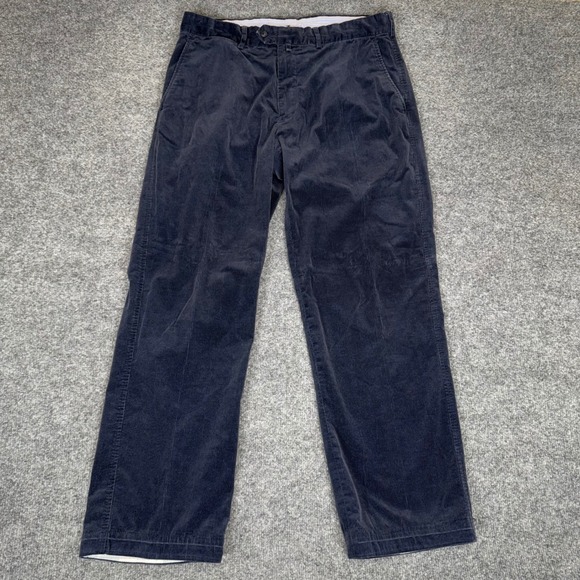 Faconnable Corduroy Pants Mens 32x29 Navy Blue Straight Leg‎ Dress Office Preppy - Picture 1 of 8
